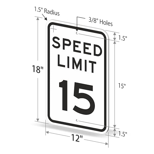 SmartSign Speed ​​Limit 15 שלט | 12 x 18 3 מ 'מהנדס אלומיניום רפלקטיבי